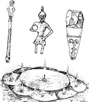Святиня Перуна в с. Перинь під Новгородомта Волхвійські знаки з образами Перуна