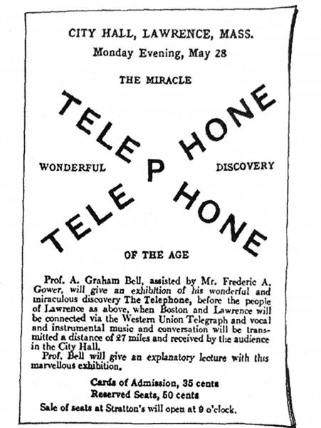 Первая реклама телефона (1877 г.)