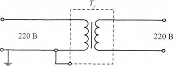 Схема розділювального трансформатора 