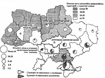 Частка потенційно рекреаційних територій у струк¬турі земель України