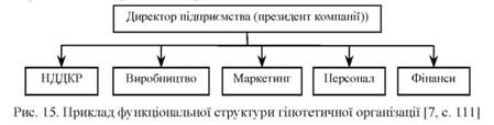 Приклад функціональної структури гіпотетичної організації 